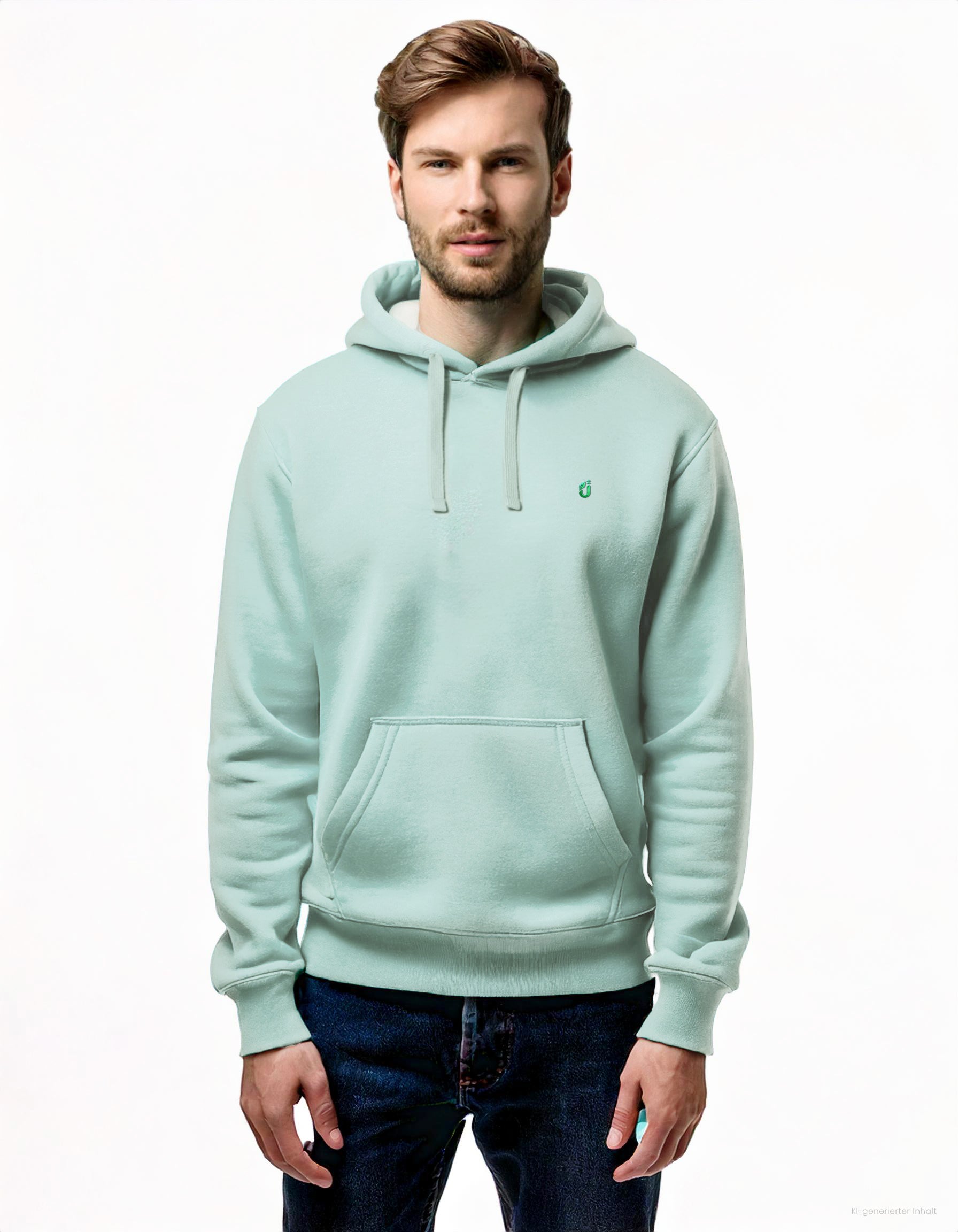 Hoodie Türkis mit grünem NatureUp Logo