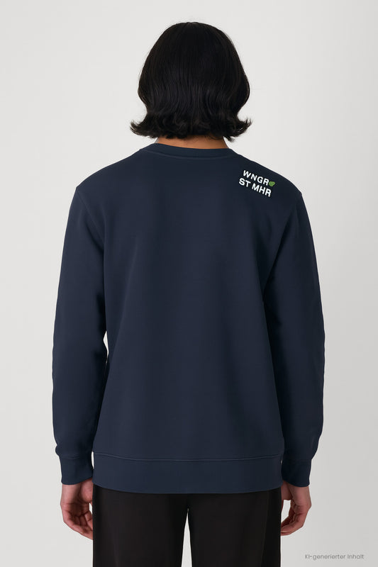 Nachhaltiger Sweater - Navy blau Weniger ist mehr